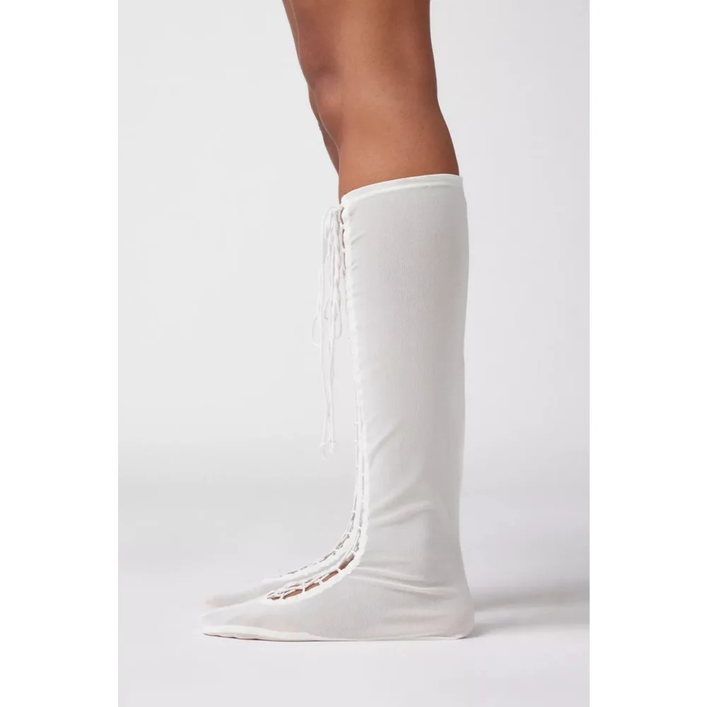 UO Lace-Up Corset Knee High Sock - Picture 2 of 7